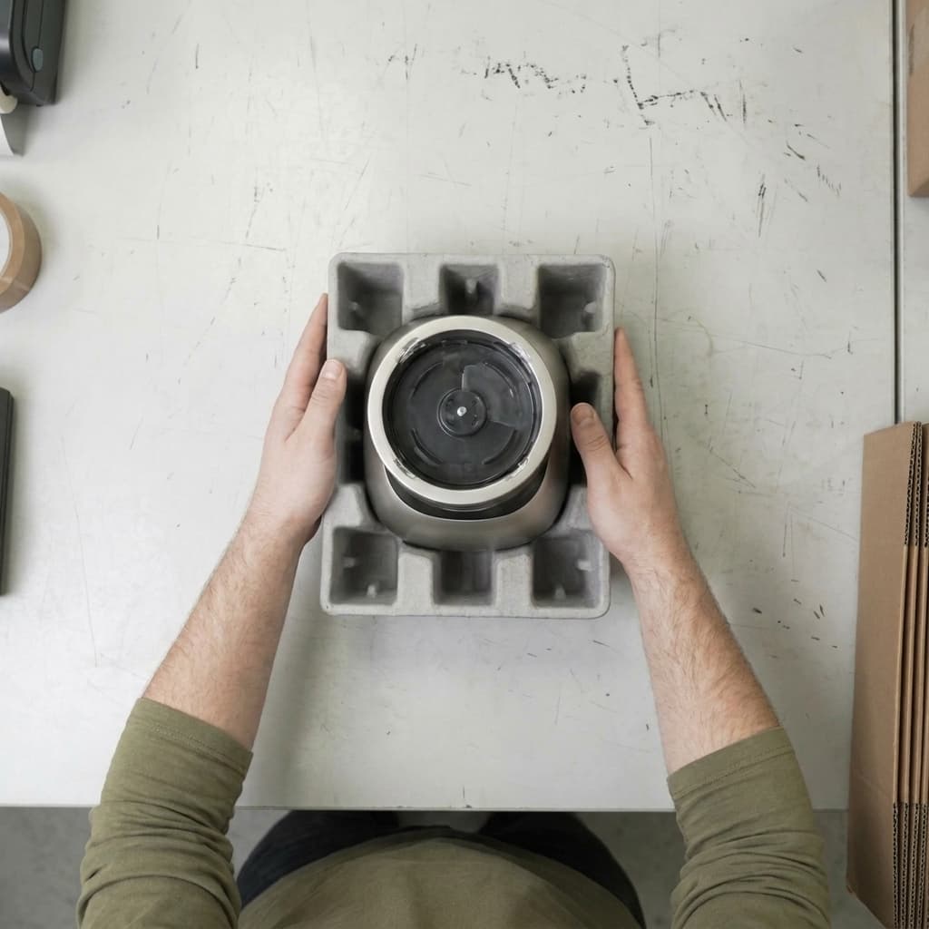 A small appliance seated in its moulded insert